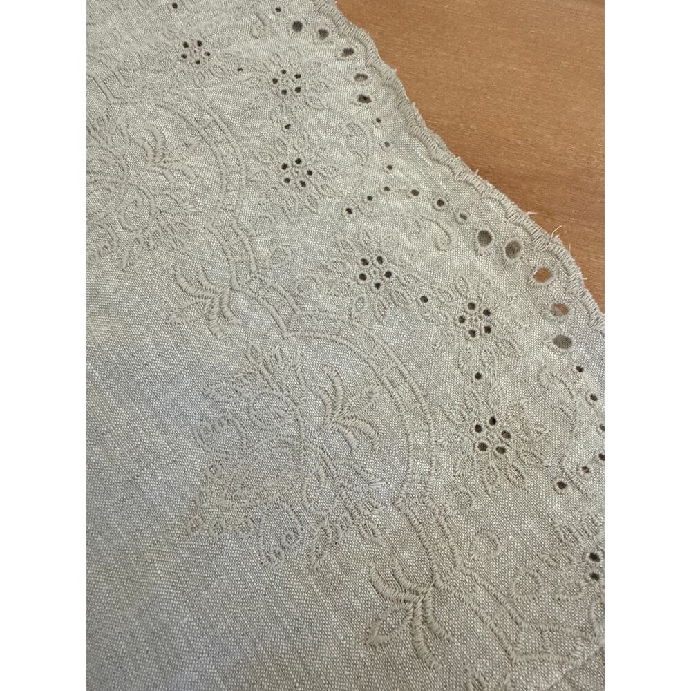 Chico's Linen Embroidered Scallop Hem Skirt 1.5 US 10 Natural - Picture 7 of 11